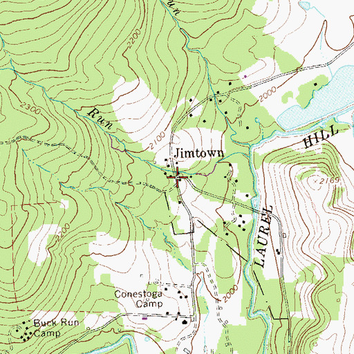 Topographic Map of Jimtown, PA