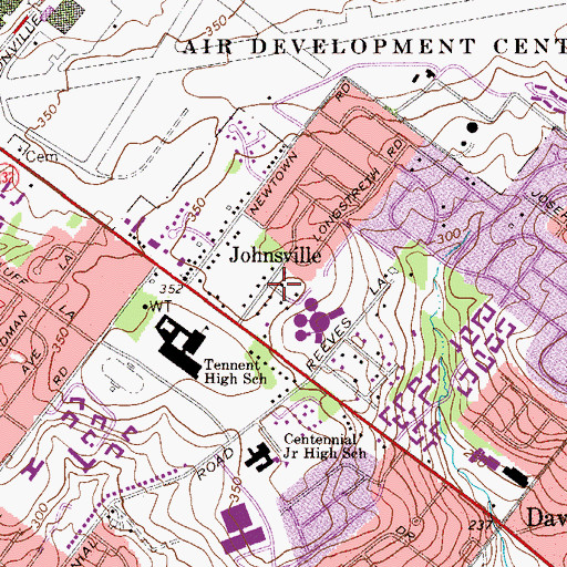 Topographic Map of Johnsville, PA