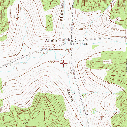 Topographic Map of June Hollow, PA