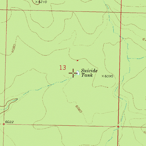 Topographic Map of Suicide Tank, AZ