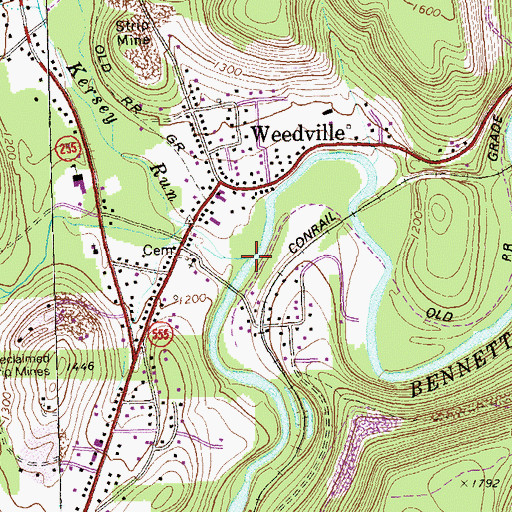 Topographic Map of Kersey Run, PA