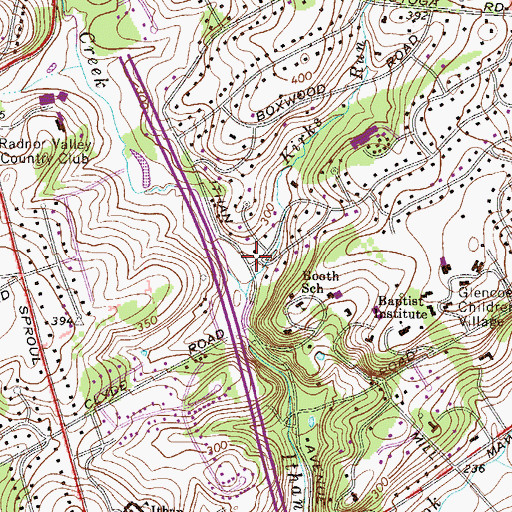 Topographic Map of Kirks Run, PA