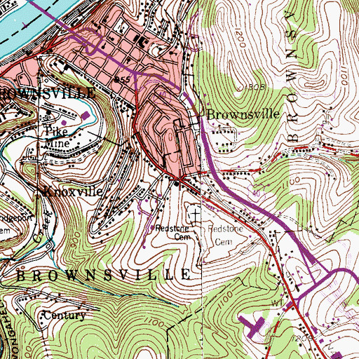 Topographic Map of Knoxville, PA
