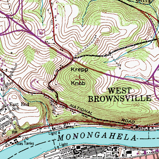 Topographic Map of Krepp Knob, PA