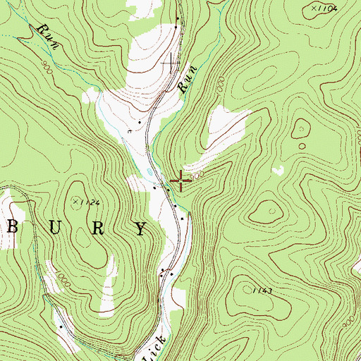 Topographic Map of Lake Run, PA