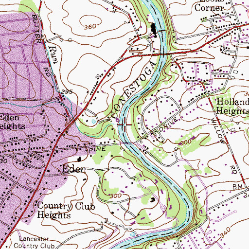 Topographic Map of Landis Run, PA
