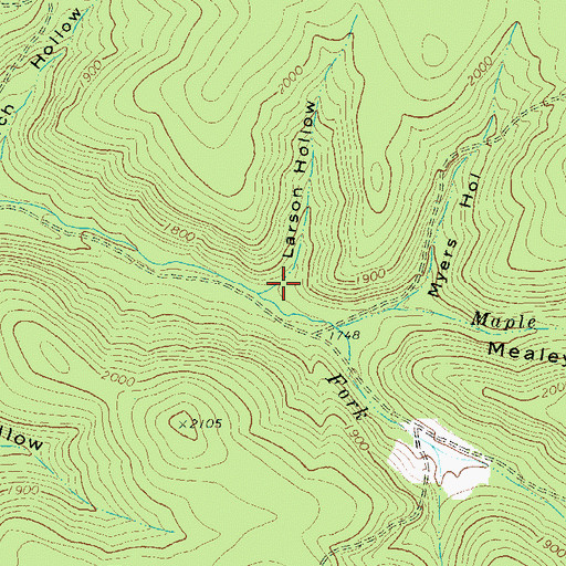 Topographic Map of Larson Hollow, PA