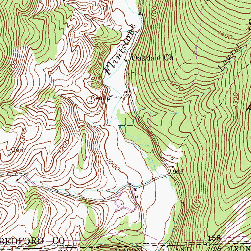 Topographic Map of Laurel Branch, PA