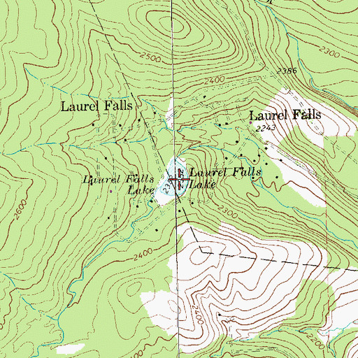 Topographic Map of Laurel Falls Lake, PA