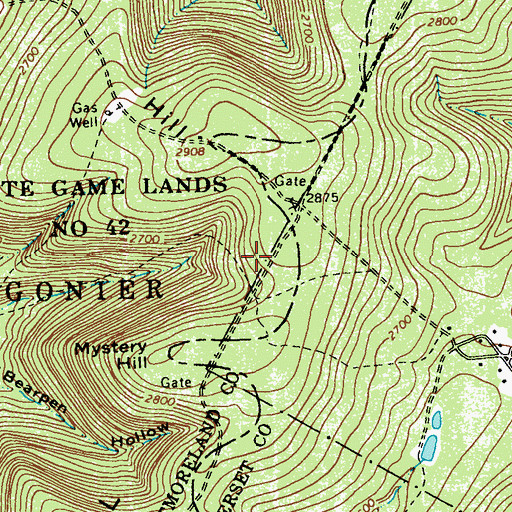 Topographic Map of Laurel Hill, PA