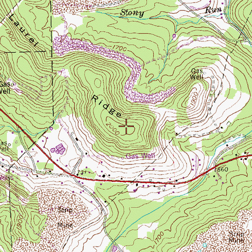 Topographic Map of Laurel Ridge, PA