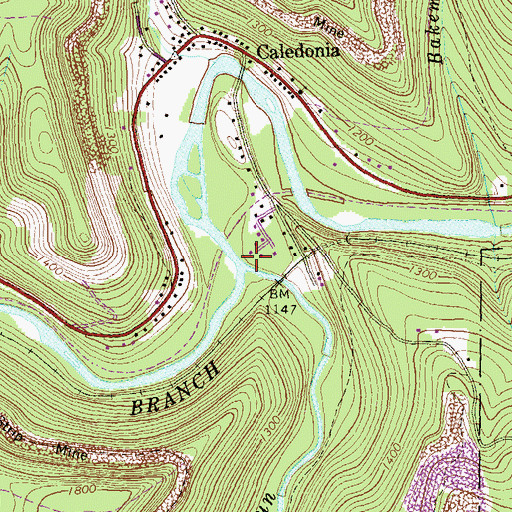 Topographic Map of Laurel Run, PA