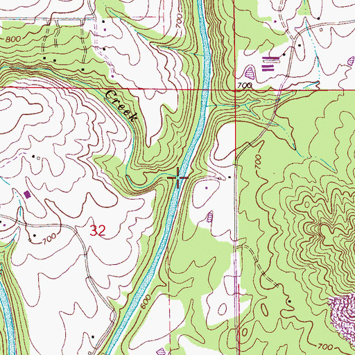 Topographic Map of Graves Creek, AL