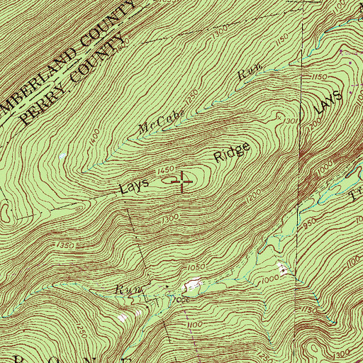 Topographic Map of Lays Ridge, PA