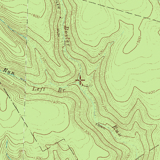 Topographic Map of Left Branch Boiler Run, PA