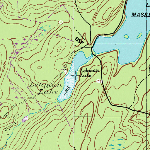 Topographic Map of Lehman Lake, PA