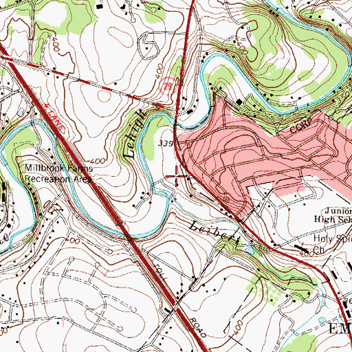 Topographic Map of Leibert Creek, PA