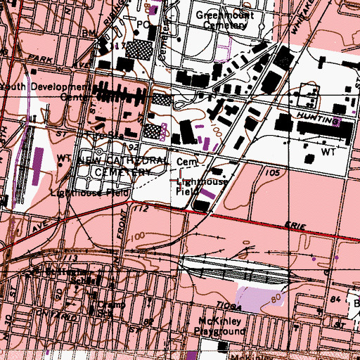 Topographic Map of Lighthouse Field, PA