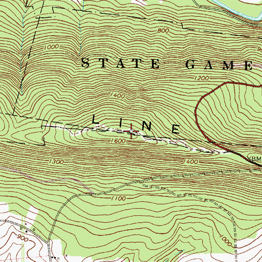 Topographic Map of Line Mountain, PA