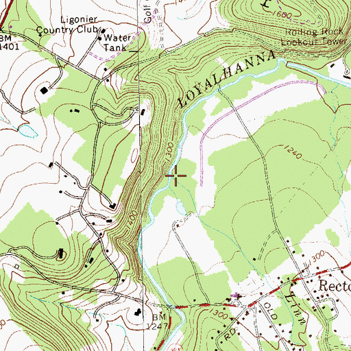 Topographic Map of Linn Run, PA