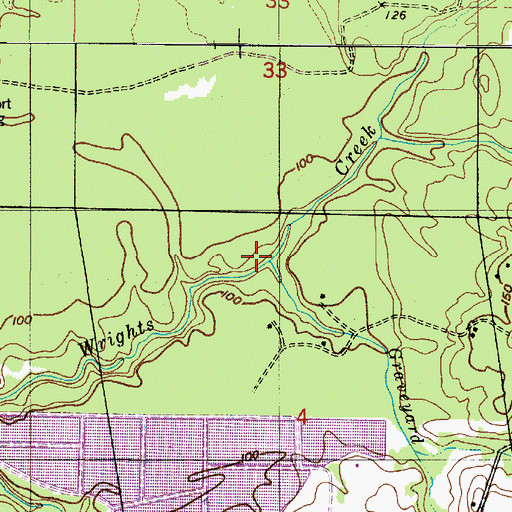 Topographic Map of Graveyard Branch, AL