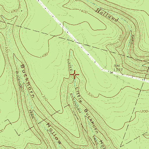 Topographic Map of Little Buckhorn Trail, PA