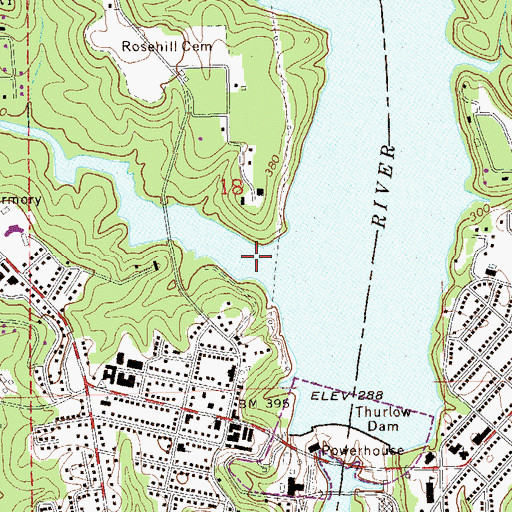 Topographic Map of Graveyard Creek, AL