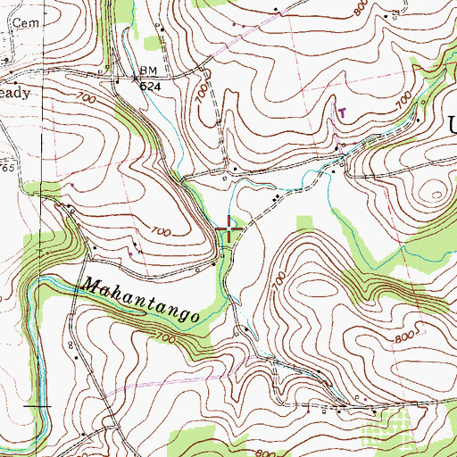 Topographic Map of Little Mahantango Creek, PA