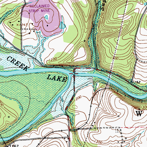 Topographic Map of Little Mahoning Creek, PA