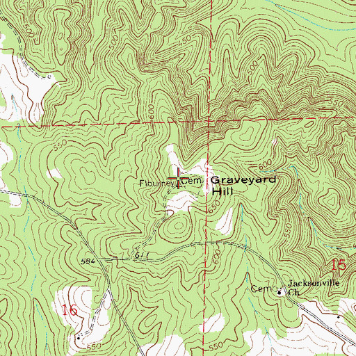 Topographic Map of Graveyard Hill, AL