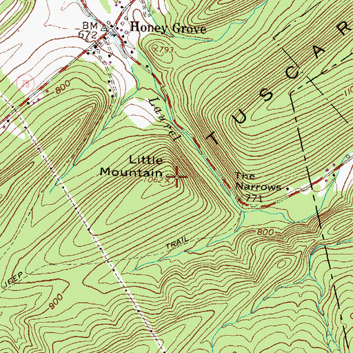 Topographic Map of Little Mountain, PA
