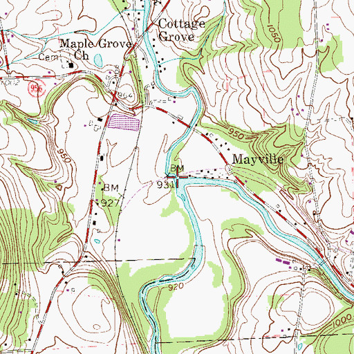 Topographic Map of Little Neshannock Creek, PA