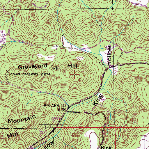 Topographic Map of Graveyard Hill, AL