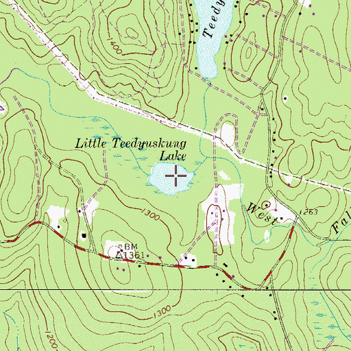 Topographic Map of Little Teedyuskung Lake, PA