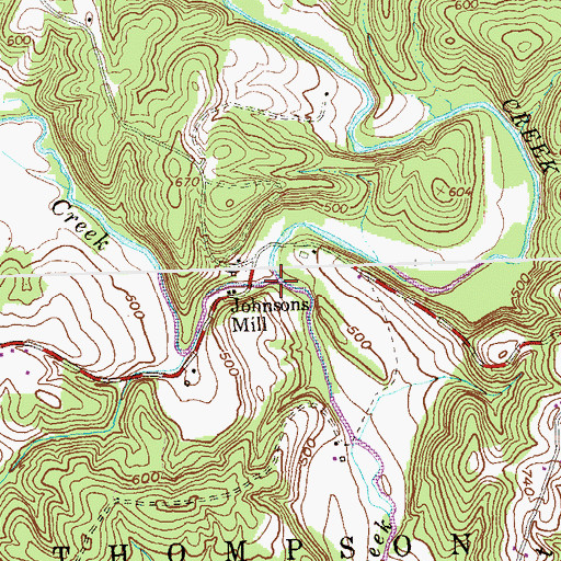 Topographic Map of Little Tonoloway Creek, PA