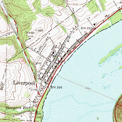 Topographic Map of Liverpool, PA