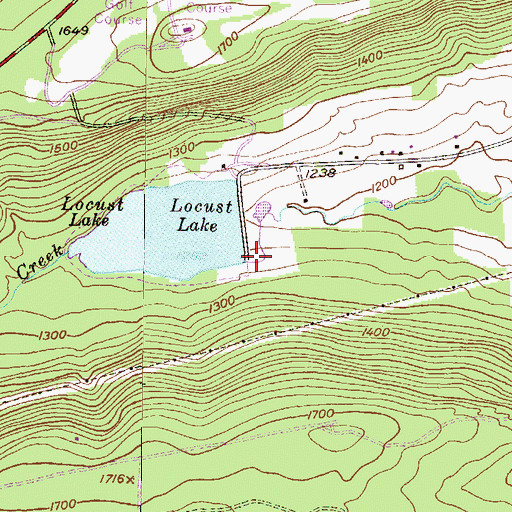 Topographic Map of Locust Lake, PA