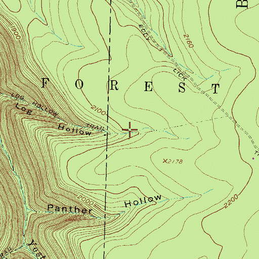 Topographic Map of Log Hollow Trail, PA