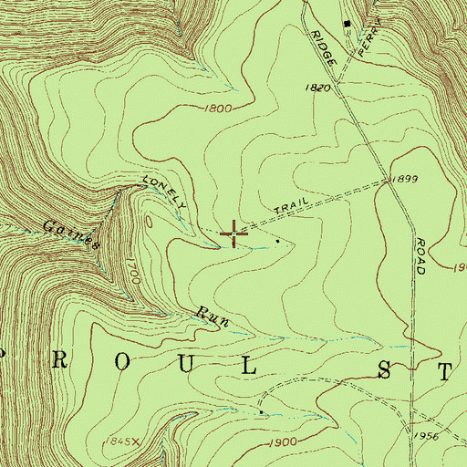 Topographic Map of Lonely Trail, PA