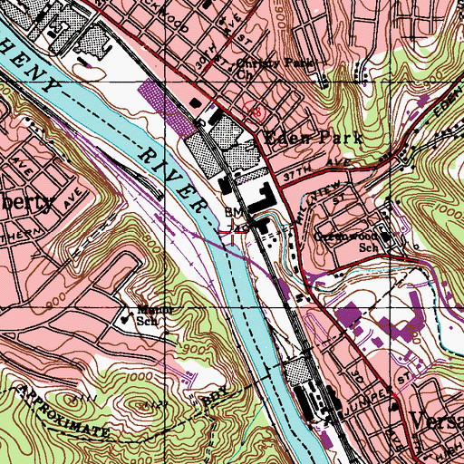 Topographic Map of Long Run, PA
