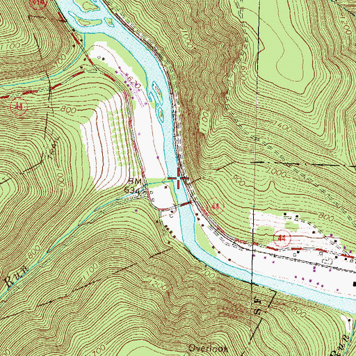 Topographic Map of Lower Pine Bottom Run, PA