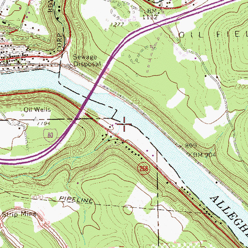 Topographic Map of Lowrey Run, PA