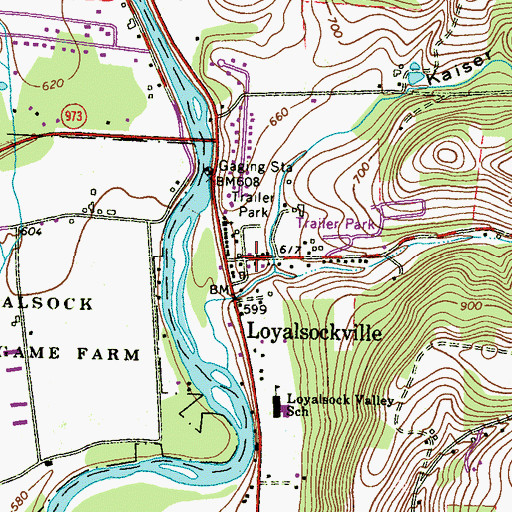 Topographic Map of Loyalsockville, PA