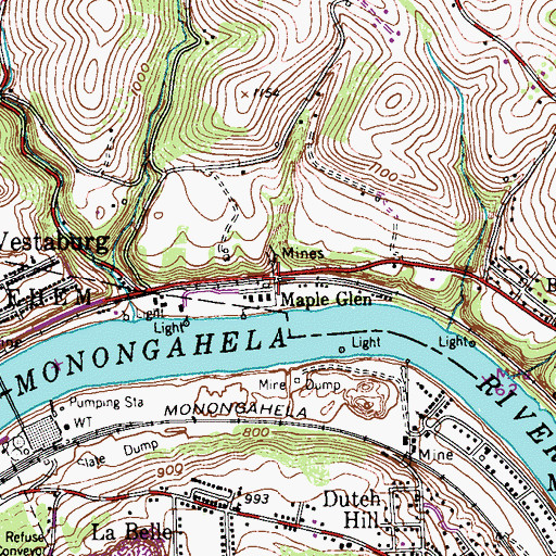 Topographic Map of Maple Glen, PA