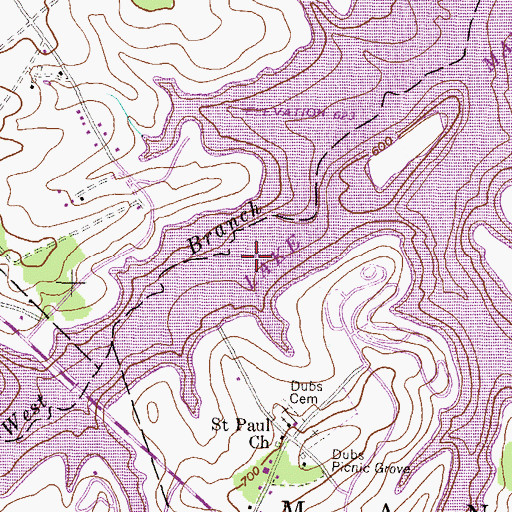 Topographic Map of Lake Marburg, PA