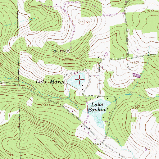 Topographic Map of Lake Marge, PA