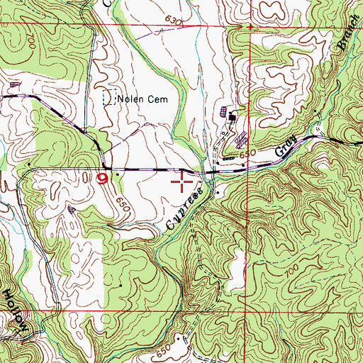 Topographic Map of Gray Branch, AL