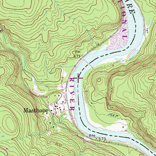 Topographic Map of Masthope Creek, PA