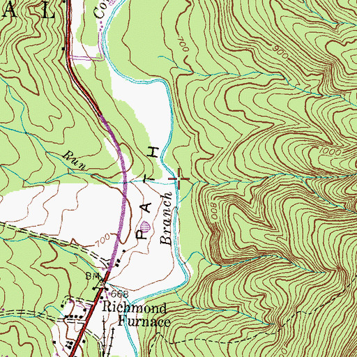 Topographic Map of McKeldey Run, PA