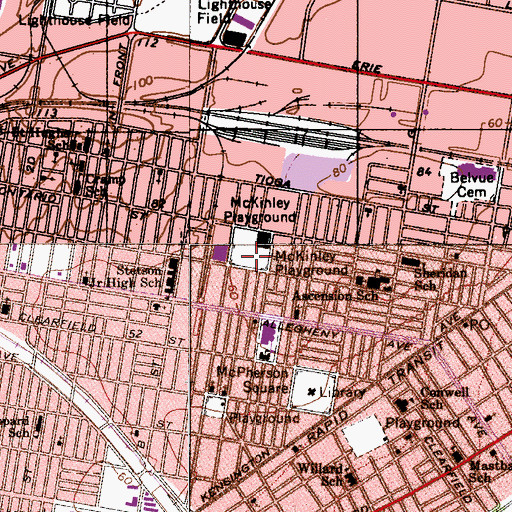 Topographic Map of McKinley Playground, PA